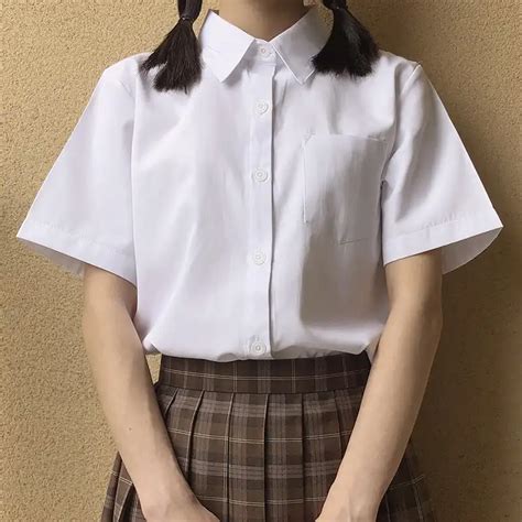 Japanese High School Schoolgirl Square Collar Short Sleeve Shirt