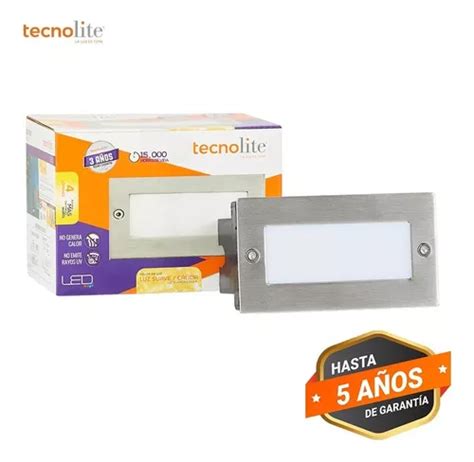 Tecnolite HLED 910 S Lampara Empotrado Muro Led Satinado 0 6w Luz Suave