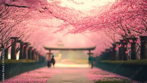 Obraz Sakura Cherry Blossoming Alley Cudowny Park Malowniczy Z Rz Dami