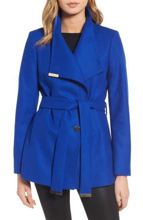 Ted Baker London Wool Blend Short Wrap Coat Wrap Coat Coat Ted