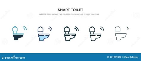 Smart Toilet Icon In Different Style Vector Illustration Two Colored