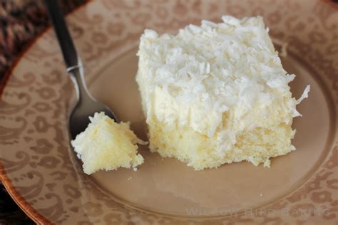 Easy Coconut Sheet Cake With Whipped Coconut Icing Willow Bird Baking