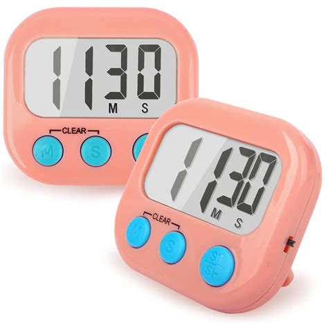 2pcs Digital Kitchen Timer And Stopwatch Large Lcd Display Digits