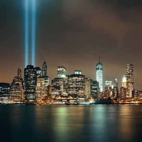 El Centro De La Ciudad De Nueva York Y El Tributo Del 11 De Septiembre