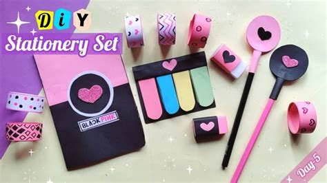 Day 5how To Make Blackpink Stationery Set Diy Handmade Cute