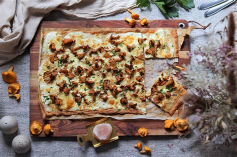 Eierschwammerlflammkuchen Food Stories Ein Vegetarischer Foodblog