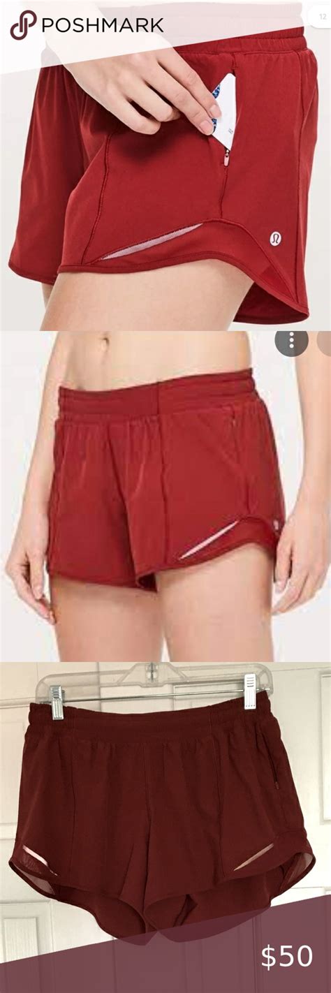 Lululemon Hotty Hot Short Ii Long Dark Sport Red Size Lululemon