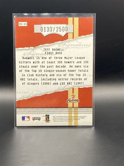 Playoff Honors Prime Signatures Jeff Bagwell Ps Hof Ebay