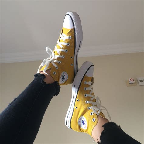 Yellow 💛🌈 Swag Shoes Converse Shoes All Star Shoes