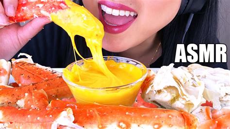 Asmr King Crab Cheesy Sauce No Talking Eating Sounds Asmr Phan Youtube