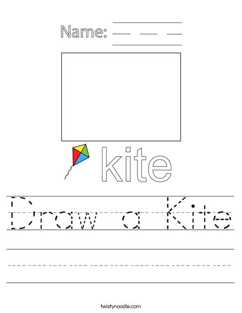 Draw a Kite Worksheet - Twisty Noodle