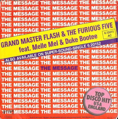 Grand Master Flash And The Furious Five Feat Melle Mel And Duke Bootee The Message 1982 Vinyl