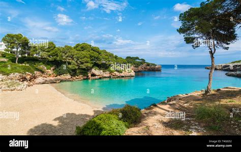 Cala Dor Bay At Cala Dor City Palma Mallorca Island Spain Stock