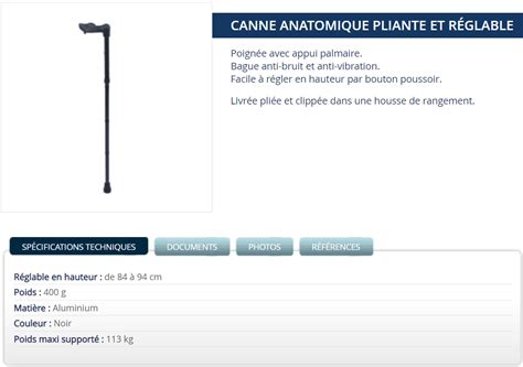 Canne Anatomique Pliante Poign E Avec Appui Palmaire Sos Mad