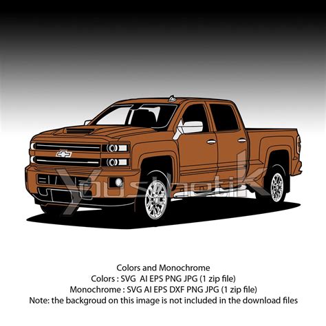 Chevrolet Silverado Pickup Svg Ai Eps Png Color And Ai Svg