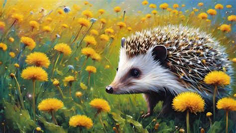 Hedgehog Flower Meadow Landscape Free Stock Photo Public Domain Pictures