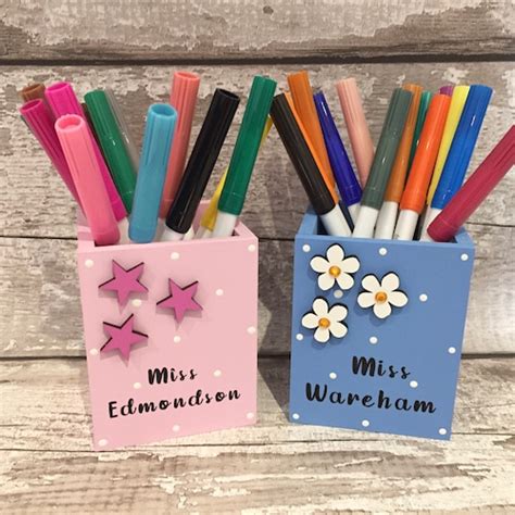 Personalised Teacher Pen Pot Custom Teacher Pencil Pot Desk Etsy