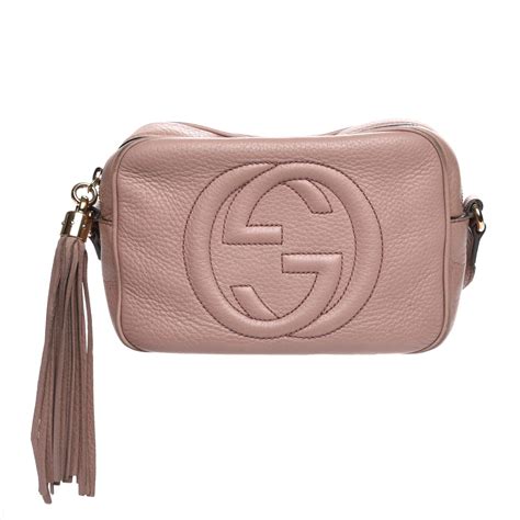 Gucci Pebbled Calfskin Small Soho Disco Bag Pale Pink Fashionphile