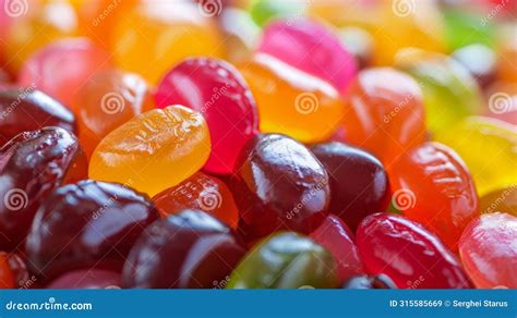 A Close Up Of A Pile Of Jelly Beans In Various Colors Ai Stock