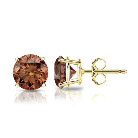 Smoky Quartz Stud Earrings 14k Yellow Gold Smokey Quartz Etsy