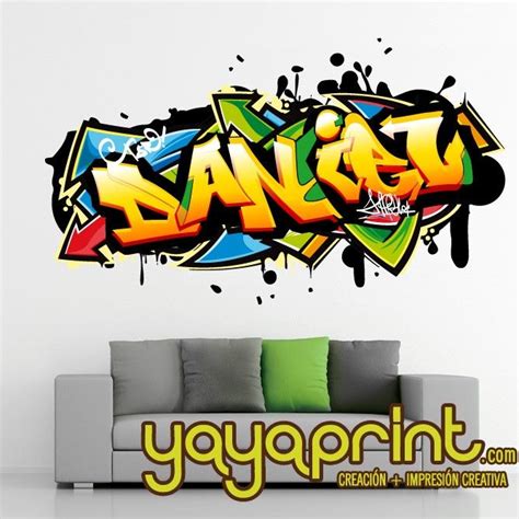 Vinilo Graffiti Personalizable Yayaprint Decoraci N Juvenil Retro