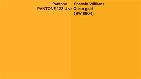 Pantone U Vs Sherwin Williams Gusto Gold Sw Side By Side