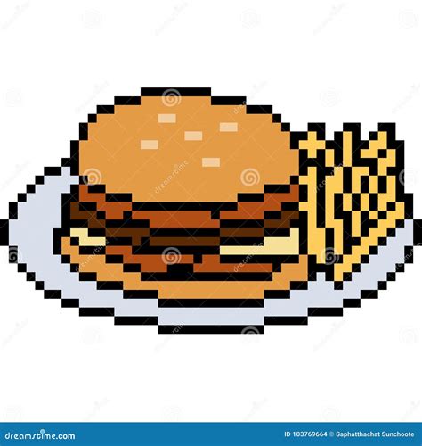 Burger Pixel Art Grid