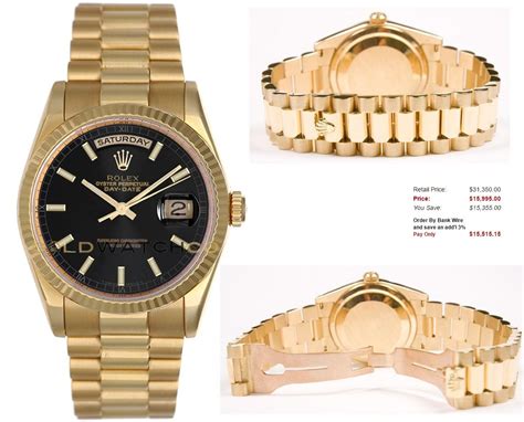 This Watch Is An Authentic Rolex Mens New Style Heavy Band 18k Yellow Gold President Day Date