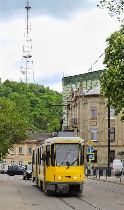 Львов Tatra KT4DM 1213 Фото Городской электротранспорт