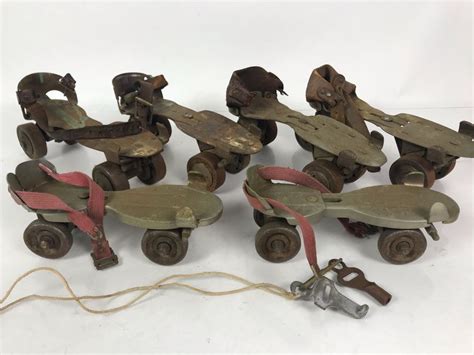 Pairs Of Vintage Metal Roller Skates With Key Just Added