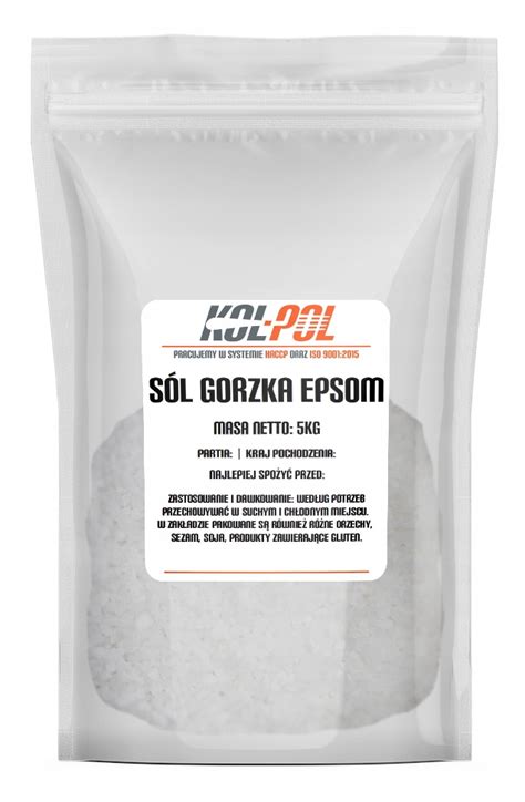 SÓL EPSOM 5kg Gorzka rzymska siarczan magnezu 10800846076 Allegro pl