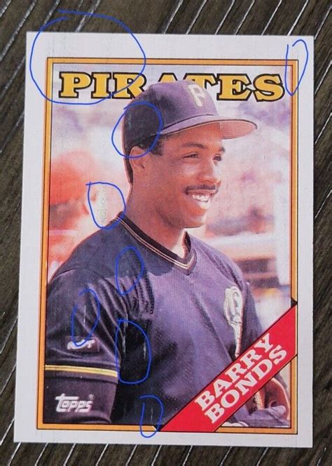 Error Card Topps Barry Bonds Pittsburgh Pirates W Print