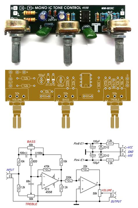 KIT Tone Control Mono IC 4558