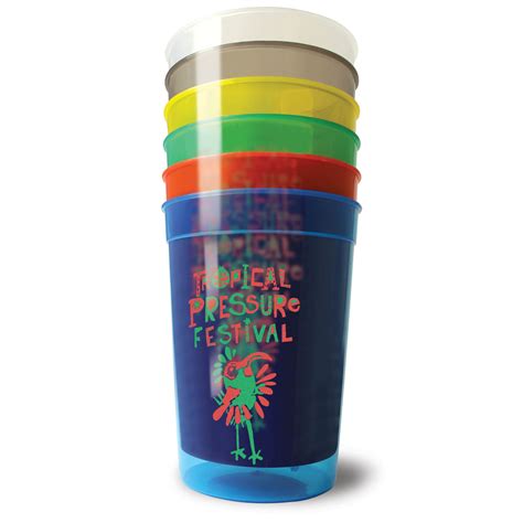 Plastic Translucent Stadium Cup 340ml 12oz Half Pint Promo Catering