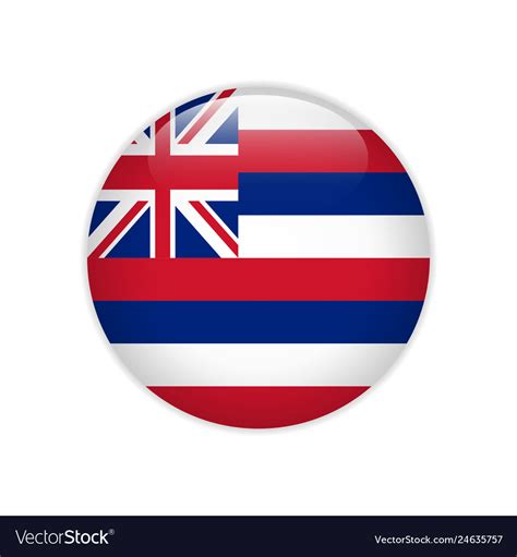 Flag hawaii button Royalty Free Vector Image - VectorStock