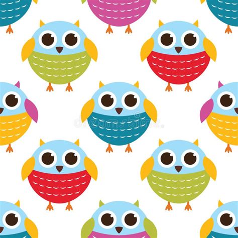 Seamless And Tileable Vector Owl Background Pattern Stock Vector