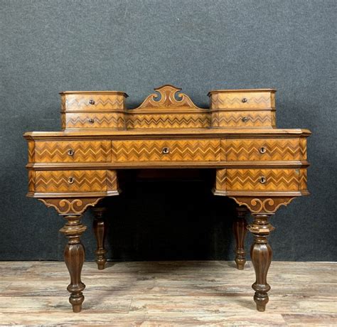 Bureau A Gradin En Marqueterie De Bois Pr Cieux Charles X Catawiki