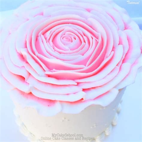 How To Pipe A Big Buttercream Rose Cake Video My Cake School