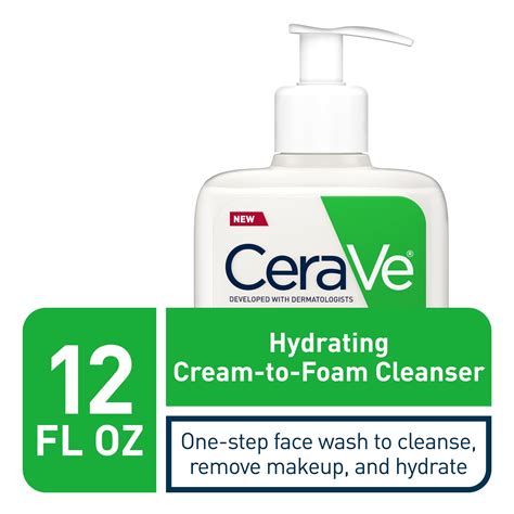 CeraVe Hydrating Cream To Foam Cleanser Makeup Remover And Face Wash