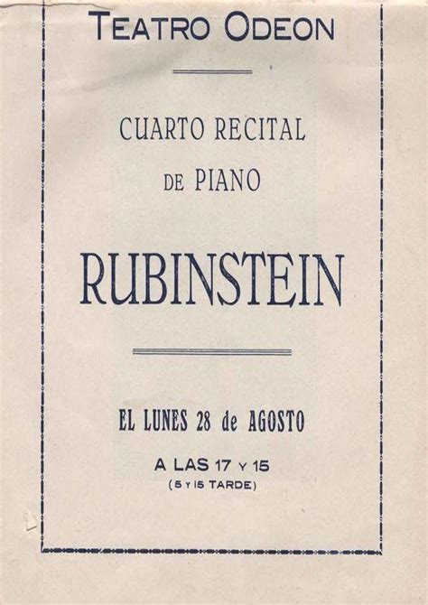 Cuarto Recital De Piano Rubinstein Biblioteca Virtual Miguel De Cervantes