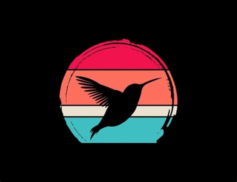 Premium Vector Hummingbird Retro Illustration