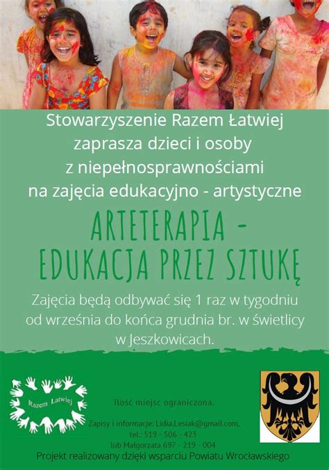 STOWARZYSZENIE RAZEM ŁATWIEJ ZAPRASZA NA WARSZTATY ARTETERAPII