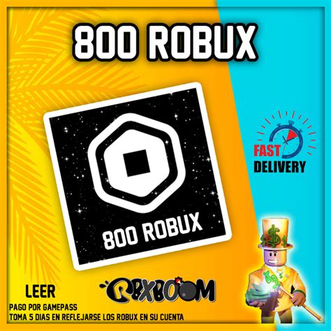 800 Robux Comprar En Rbxboom