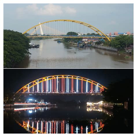 Media Centerfoto Semarak Hut Ke 77 Ri Jembatan Siak Dihiasi Lampu