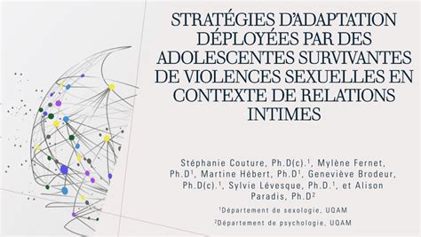 Pdf Stratégies Adaptatives Déployées Par Des Adolescentes Survivantes