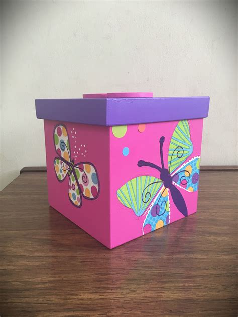 Caja Decorada Motivo Mariposa Cajas Pintadas Cajas Decoradas Cajas