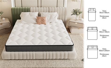 DEWINNER Matelas A Memoire De Forme En Mousse Et Ressorts 20 Cm