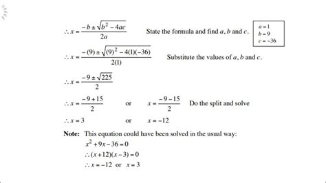 Grade 11 Quadratic Equations Formula Youtube