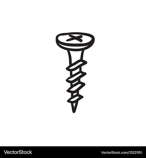 Screw Sketch Icon Royalty Free Vector Image Vectorstock