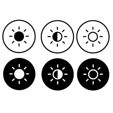 Premium Vector Day And Night Icon Set In Line Style Screen Brightness